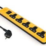 مشترك كهرباء بـ5 منافذ MK مع مفتاح التحميل الزائد من اي لوك  اصفر- اسود -ابيض ,ILOCK