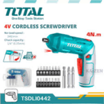 مفك شنيور ٤ فولت اتجاهين مع مجموعه لقم TSDLI0442 type c