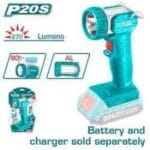 twli2038 total كشاف يدوي 20 فولت راس متحركه بدون بطاريه وشاحن