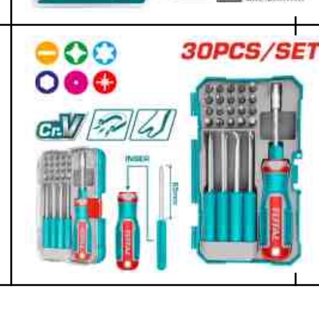 tacsd30306 طقم مفك 30 قطعه توتال - توتال مصر