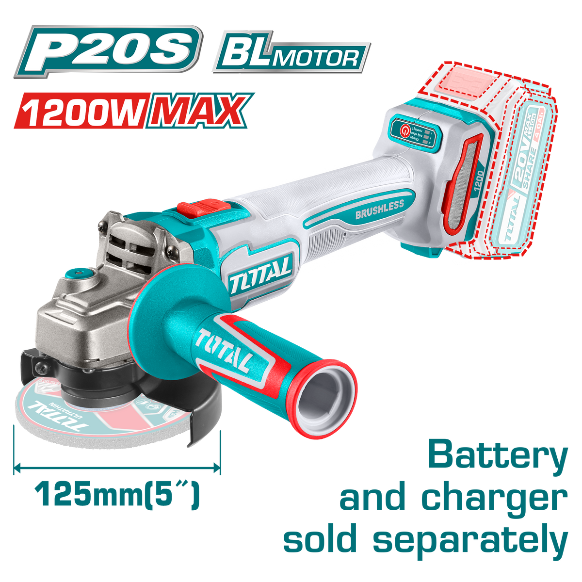 IMG_1707 tagli221253 صاروخ 20 فولت 5 بوصه 1200وات بدون بطاريه وشاحن - الصورة 1