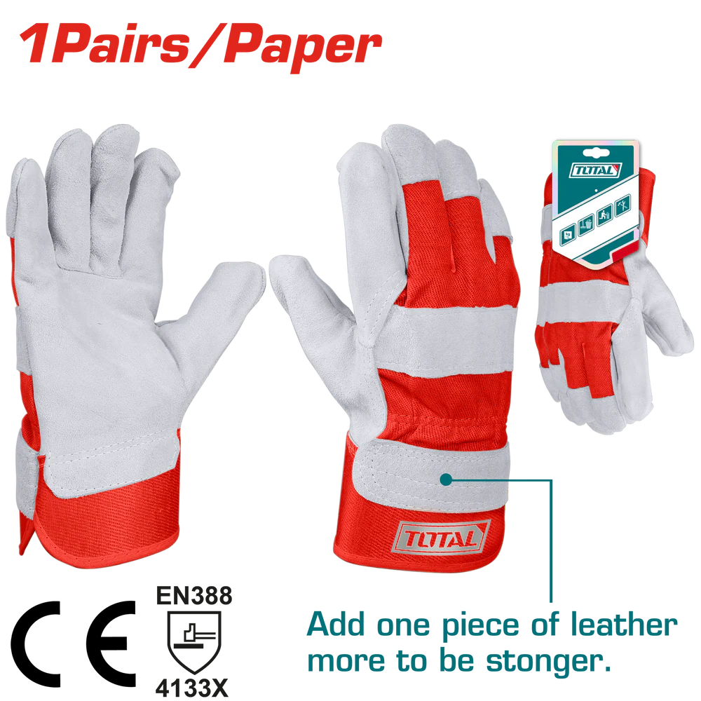 TSP14101-_10.5_1000x TSP14101 جوانتي لحام قصير جونتى جلد حرارى Leather gloves - الصورة 1