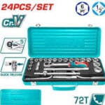 THT141253 24 Pcs 1/2″ Socket Set شنطه لقم سيستيم صاج نص بوصه