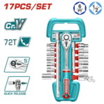 طقم لقم 1/2 بوصة باليد سيستيم 17 قطعة من 10 : 24 مم THT121171