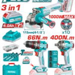 كومبو Combo Kit Drill  Impact Grinder 20V (TOSLI241291)