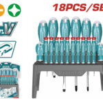 tht250618 TOTAL 18 PCS SCREWDRIVER طقم مفك 18 قطعه