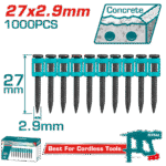 علبه مسمار للدباسه تثبيت للخرسانة 1000 مسمار 27 مم - TAC02271