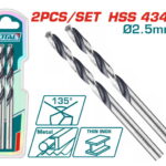 tac1200254 HSS drill bit بنطه حدادي 2.5 مللي 2قطعه
