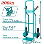 عربيه كاوتش كبس حموله 200 كيلو عجل ثلاثي HAND TROLLEY THTHT20461