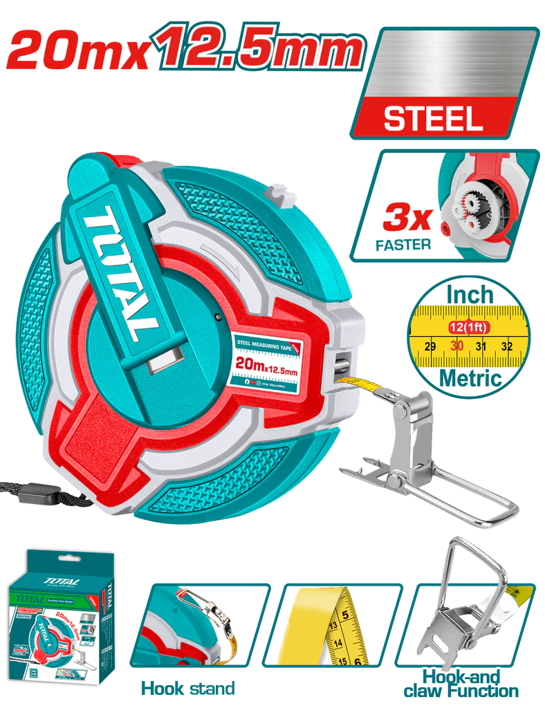 TMT08206_788x1024 TMT08206 متر قياس صلب 20متر×12.5مم DECAMETER INDUSTRIAL - الصورة 1
