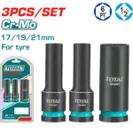 طقم لقم تصادمية طويلة 1/2 بوصة 3 قطع 17-19-21 مم - THKISD12042L