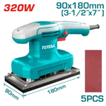 صنفره مستطيله 90*180 مم 320 وات + 5 قطع صنفره - TF1301836
