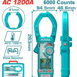 توتال تولز كلامب ميتر 1200 امبير ديجيتال AC موديل TMT7610001