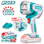 كشاف ٢٠ فولت ٢٥٠٠ ليومن مع ٢ بطاريه وشاحن  twli20887