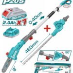 منشار قطع وتسويه pole saw with pole hedge trimmer TPTS201681