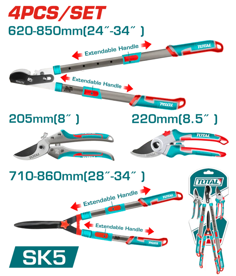 THT1593401_800x طقم مقصات للحدائق مقص تليسكوبى 2 مقص تقليم عقلة مقص اسوار THT1593401 - الصورة 1