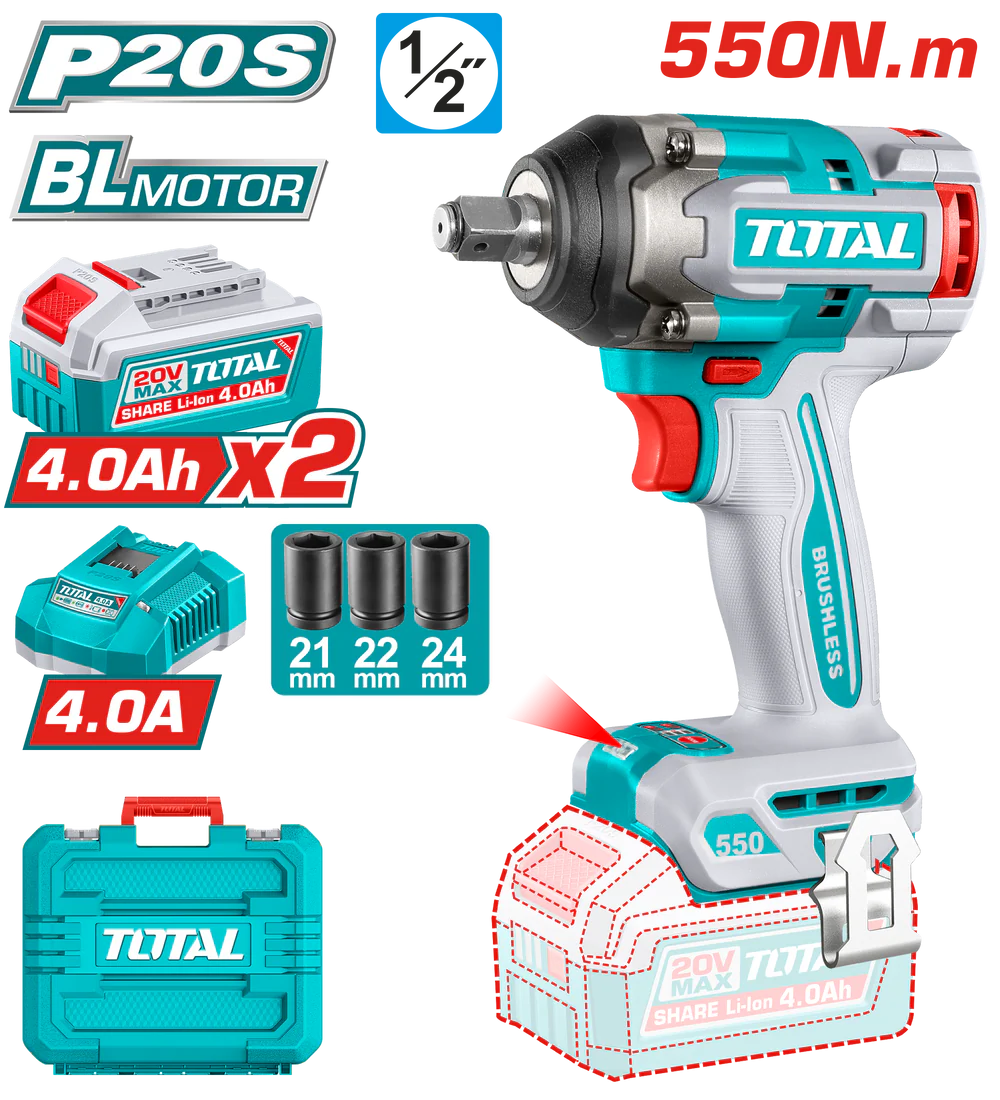 TIWLI2055_1000x (3) امباكت 550 نيوتن مع 2 بطاريه tiwli2055 tiwli2050 impact wrench - الصورة 1