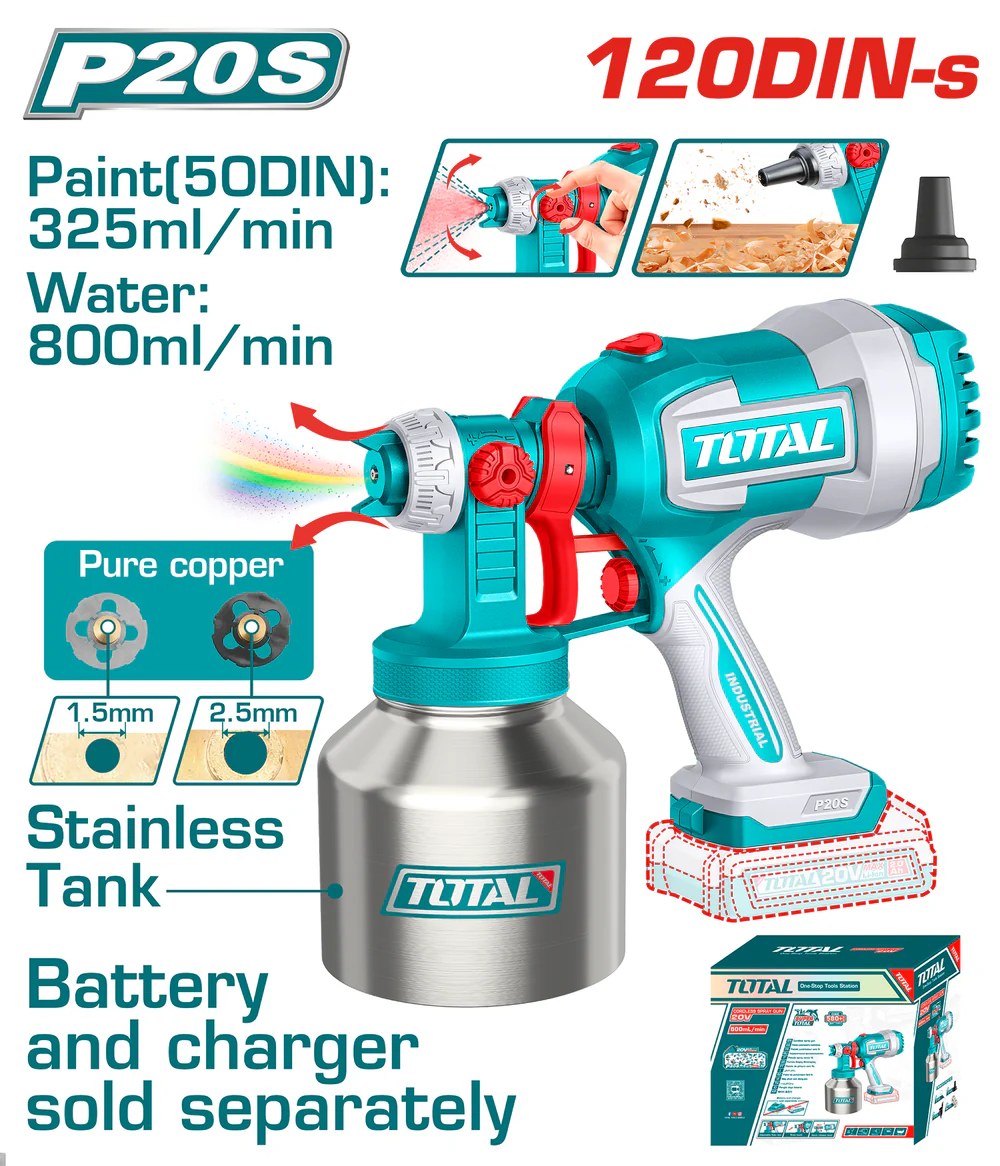 TSGLI20041_1000x مسدس رش دهان 20 فولت ستانلس بدون بطارية و شاحن TSGLI20041 - الصورة 1