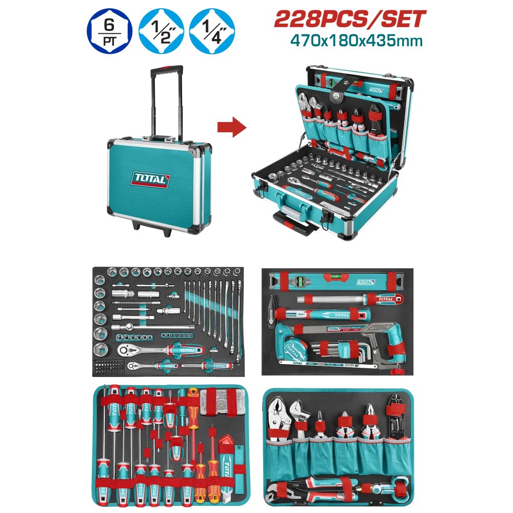 200221799049 شنطه عده 228 قطعه Tool Kit THKTHP62287 - الصورة 1