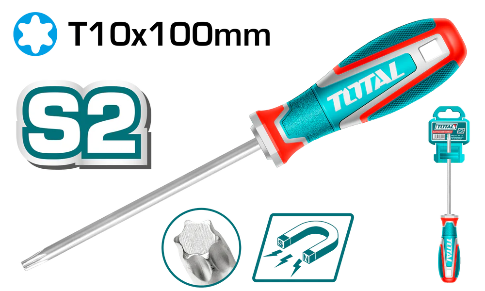 T10_100_S2_3_-TSDT10100_1000x مفك مفك نجمة T10 طول 100 مم TSDT10100 Torx screwdriver - الصورة 1