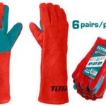 tsp15161 جاونتى لحام طويل احمر توتال Welding leather gloves