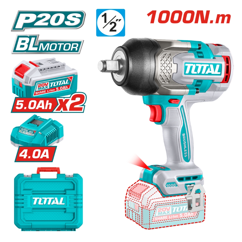 total-tiwli20100 TIWLI20100 امباكت رانش 1000 نيوتن impact wrench - الصورة 1